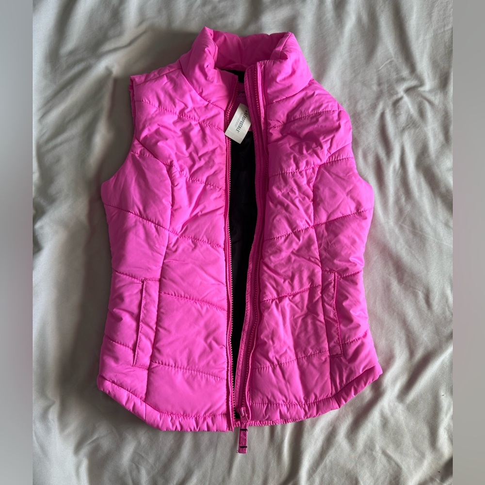 Aeropostale neon pink puffer vest